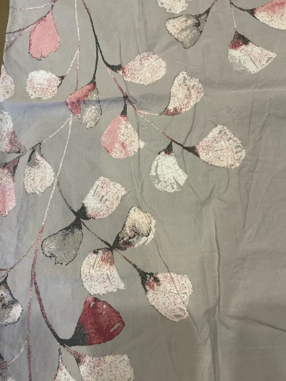 West Elm Green Cotton Organic Gray Pink White Ginkgo Leaves King Pillowcases